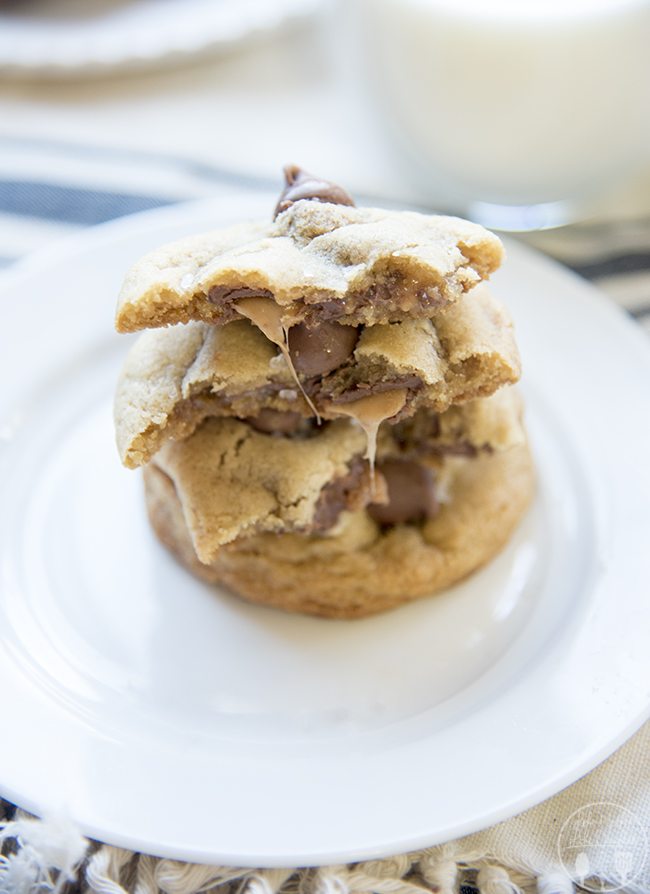 Rolo Stuffed Chocolate Chip Cookies