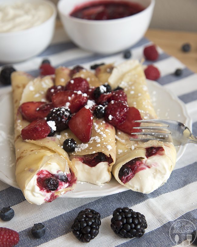 Berries and Cream Crepes