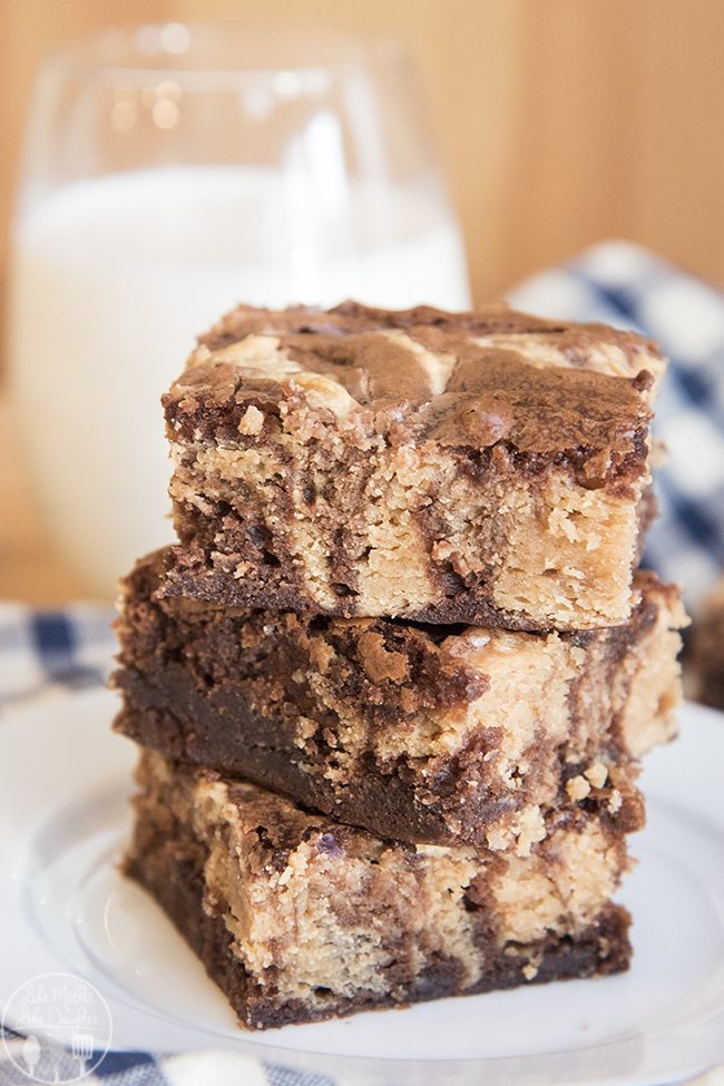 Peanut Butter Cheesecake Swirled Brownies  LMLDFood