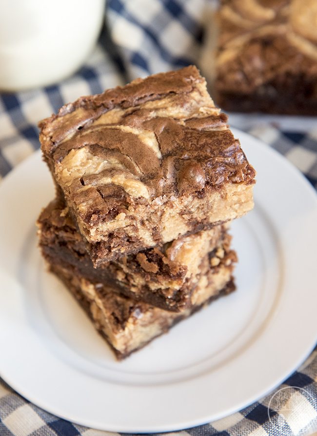 Peanut Butter Cheesecake Swirled Brownies  LMLDFood