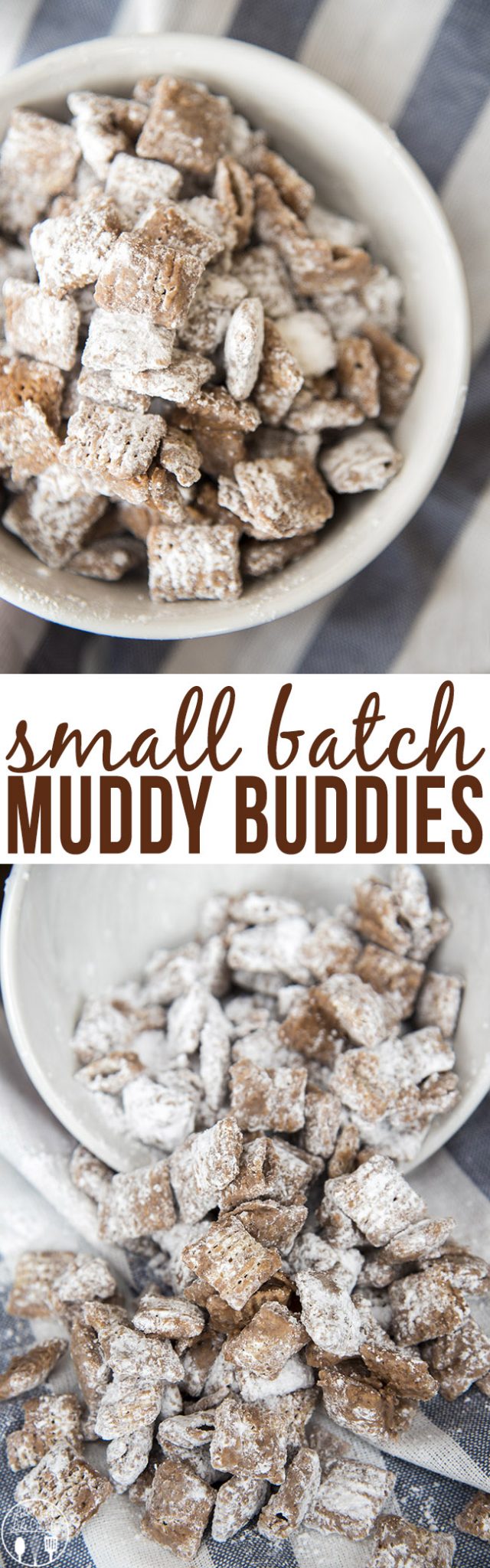 Title card for small batch muddy buddies.