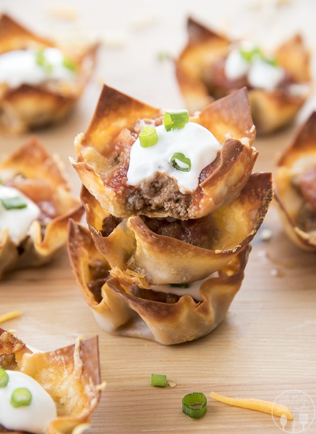 Wonton Taco Cups - Like Mother Like Daughter