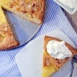 An almond lemon curd cake baked like a citrus tart with all the goodness of toasted almonds and lemon curd in a torta.