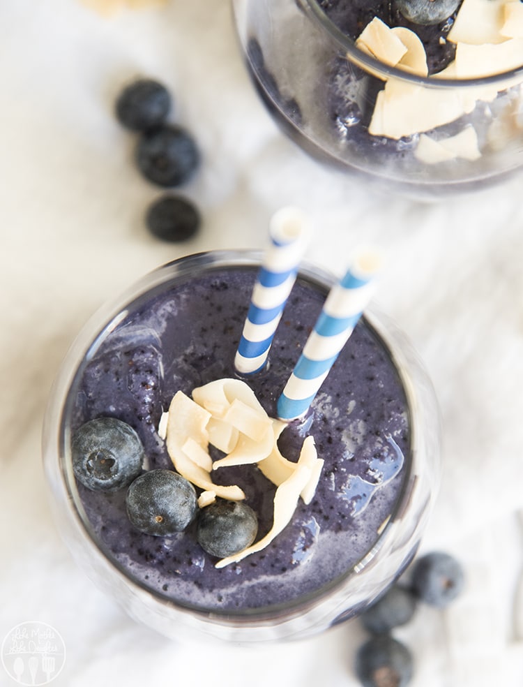 This blueberry smoothie recipe is only 4 ingredients and so easy to make!