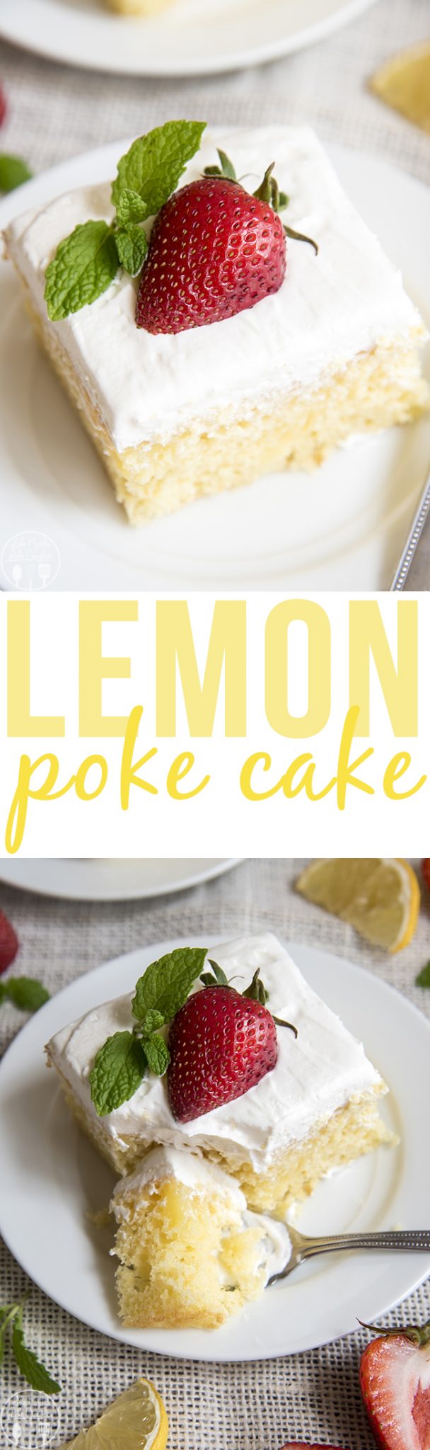 Title card for lemon poke cake.