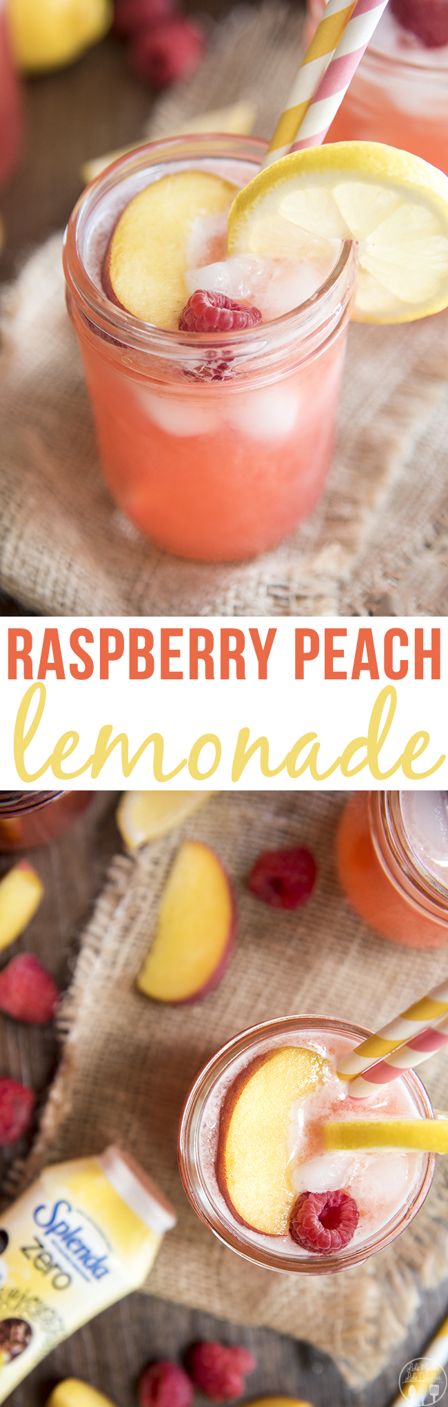 Raspberry Peach Lemonade - This lemonade is full of fresh raspberries and peaches perfect for sipping all summer long!