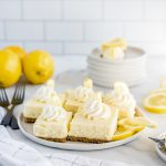 Lemon Cheesecake Bars on a plate