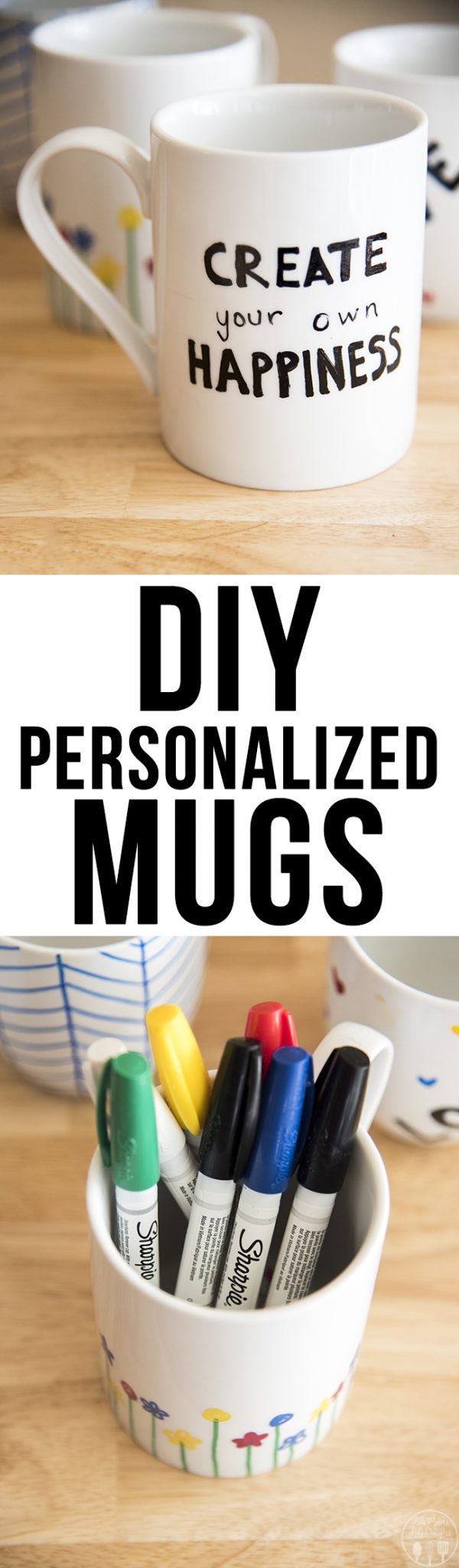 Title card for DIY personalized mugs.
