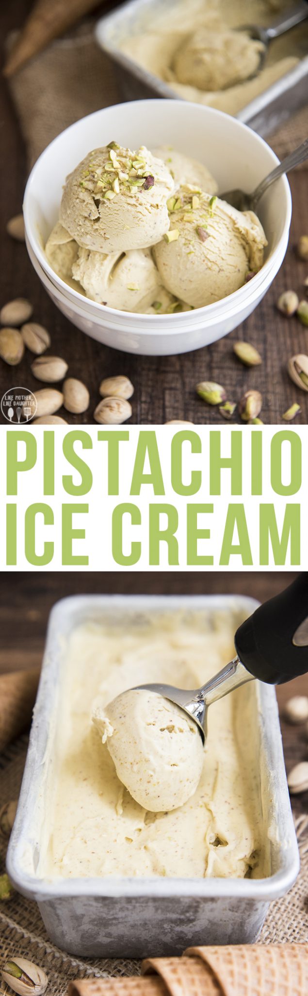 Pistachio Ice Cream - This is the best pistachio ice cream recipe ever! It's thick, creamy, smooth, flavorful and so delicious!