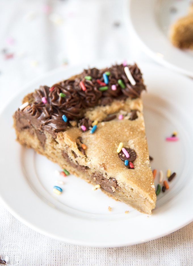 Giant Chocolate Chip Cookie Cake - Like Mother, Like Daughter