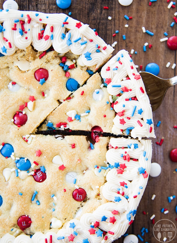 Red White and Blue Giant Sugar Cookie Cake Like Mother, Like Daughter