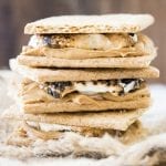S'mores in a pile made with peanut butter instead of chocolate.