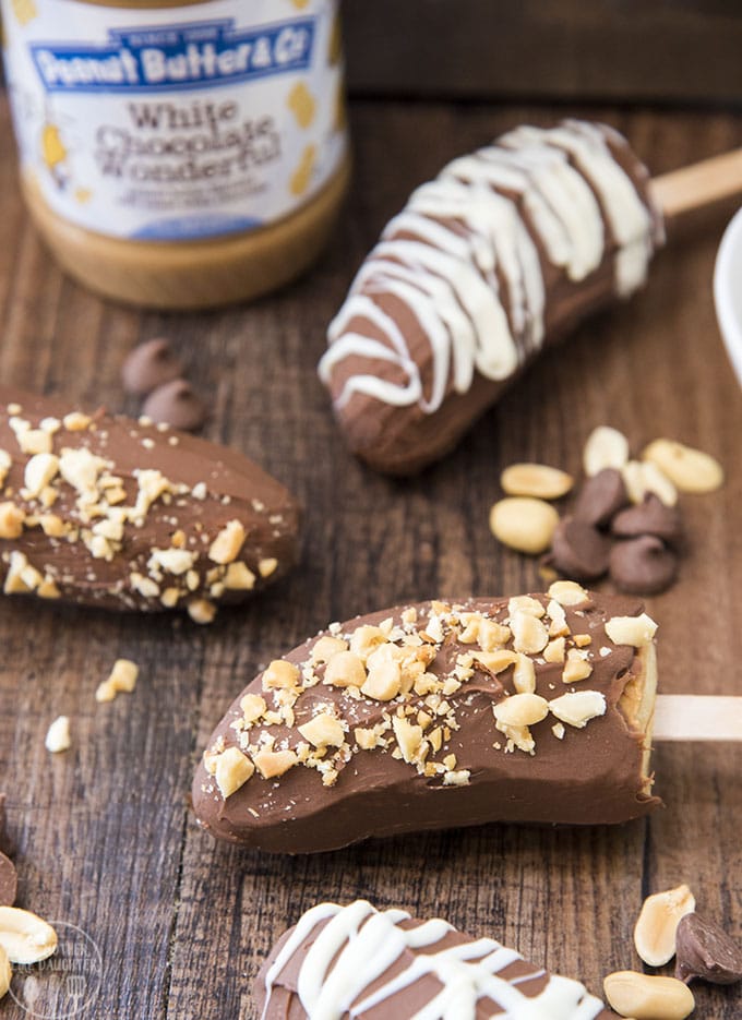 Chocolate Covered Peanut Butter Frozen Bananas Like Mother, Like Daughter