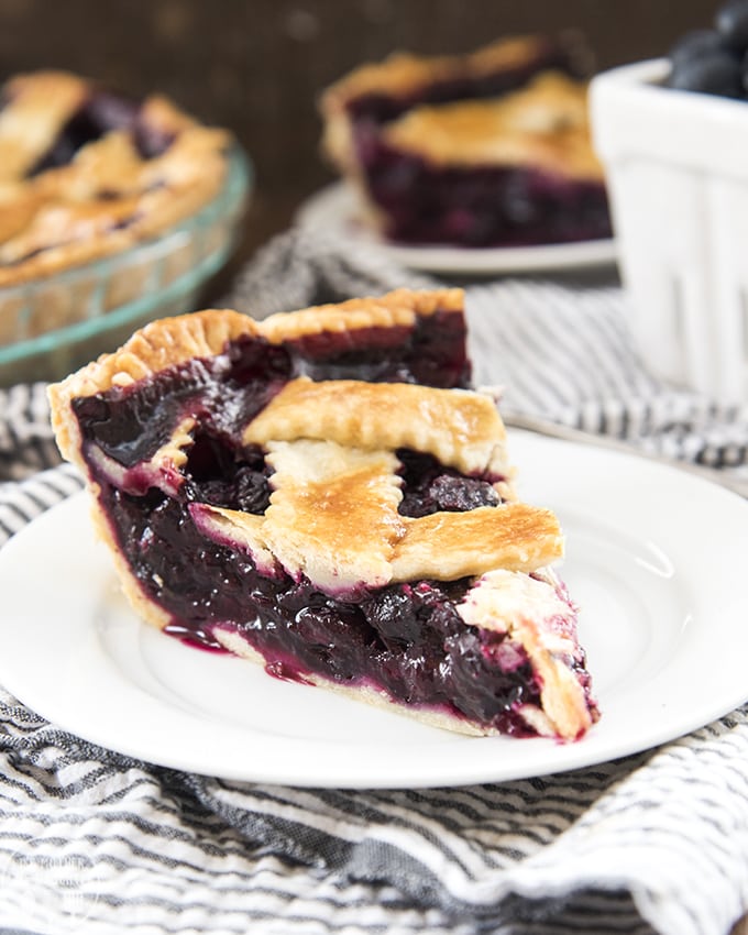 A buttery flaky crust and the best blueberry pie filling