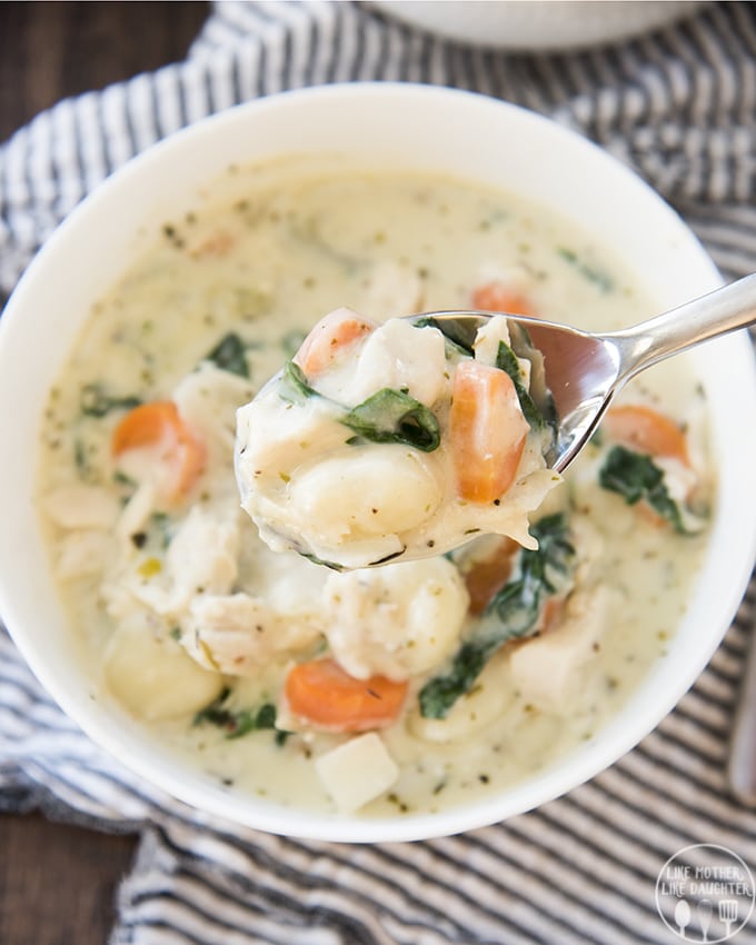 Creamy Chicken and Gnocchi Soup! Made in one pot in 30 minutes for a perfect lunch or dinner!