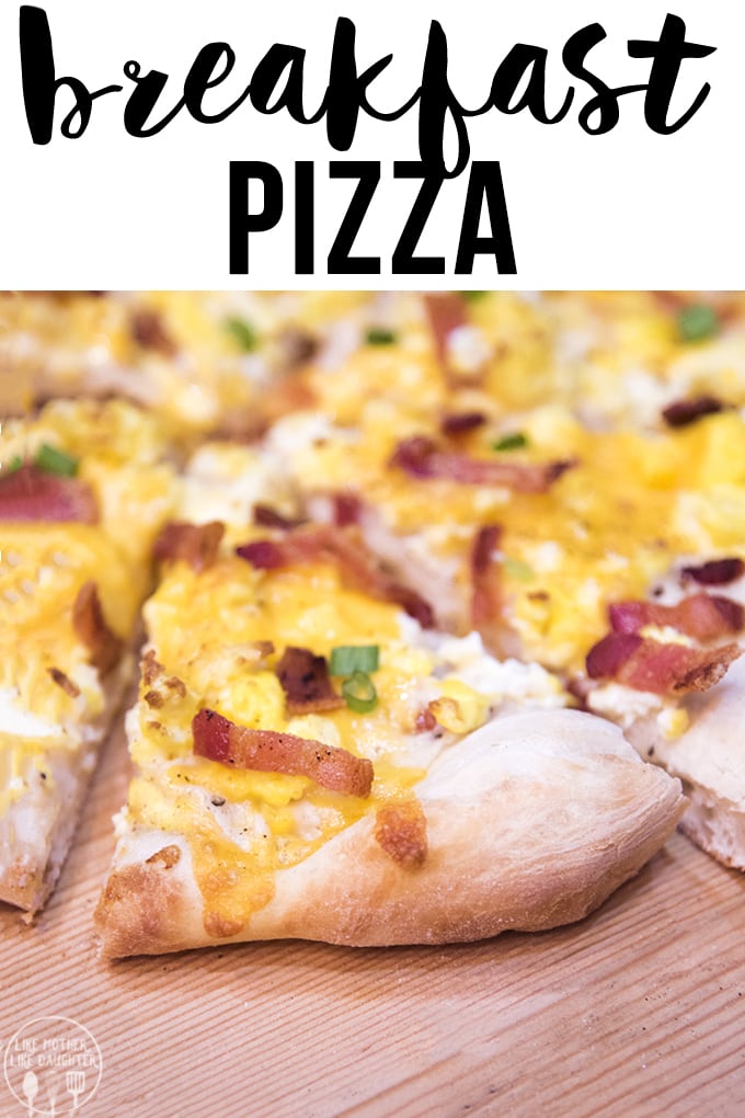Breakfast pizza combines so many great breakfast flavors into one, it's like biscuits and gravy, scrambled eggs and bacon all in one delicious pizza!