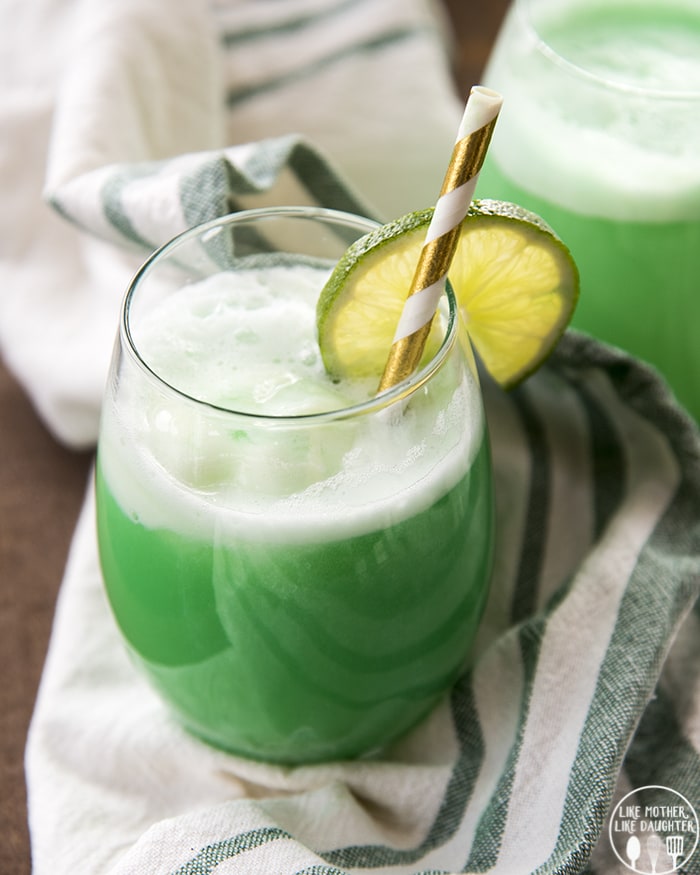 Grinch Punch with Sprite and Lime Sherbet