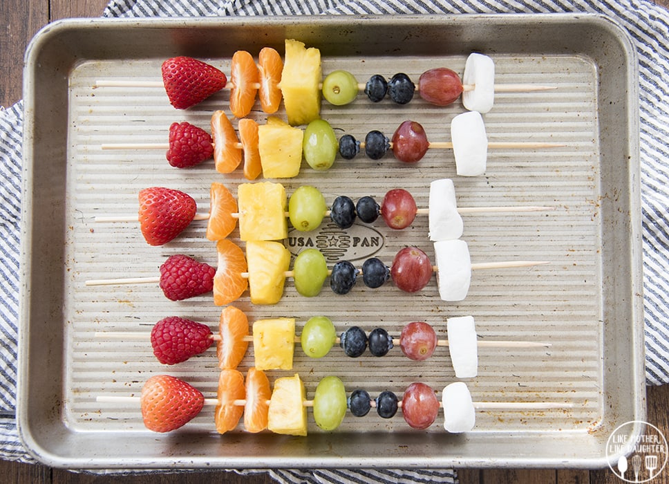 Rainbow Fruit Kabobs Like Mother, Like Daughter