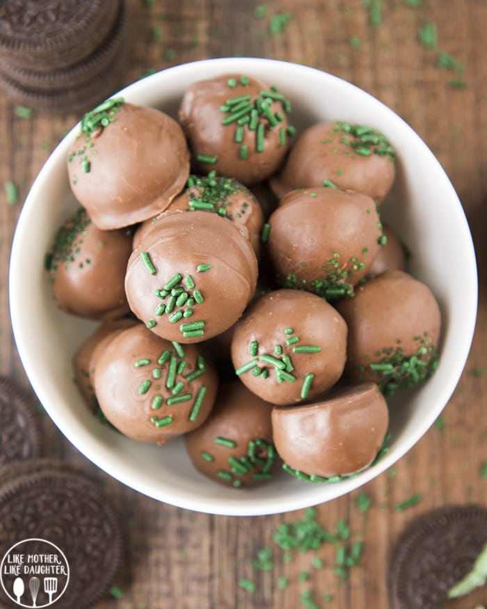 Oreo Balls with mint Oreos