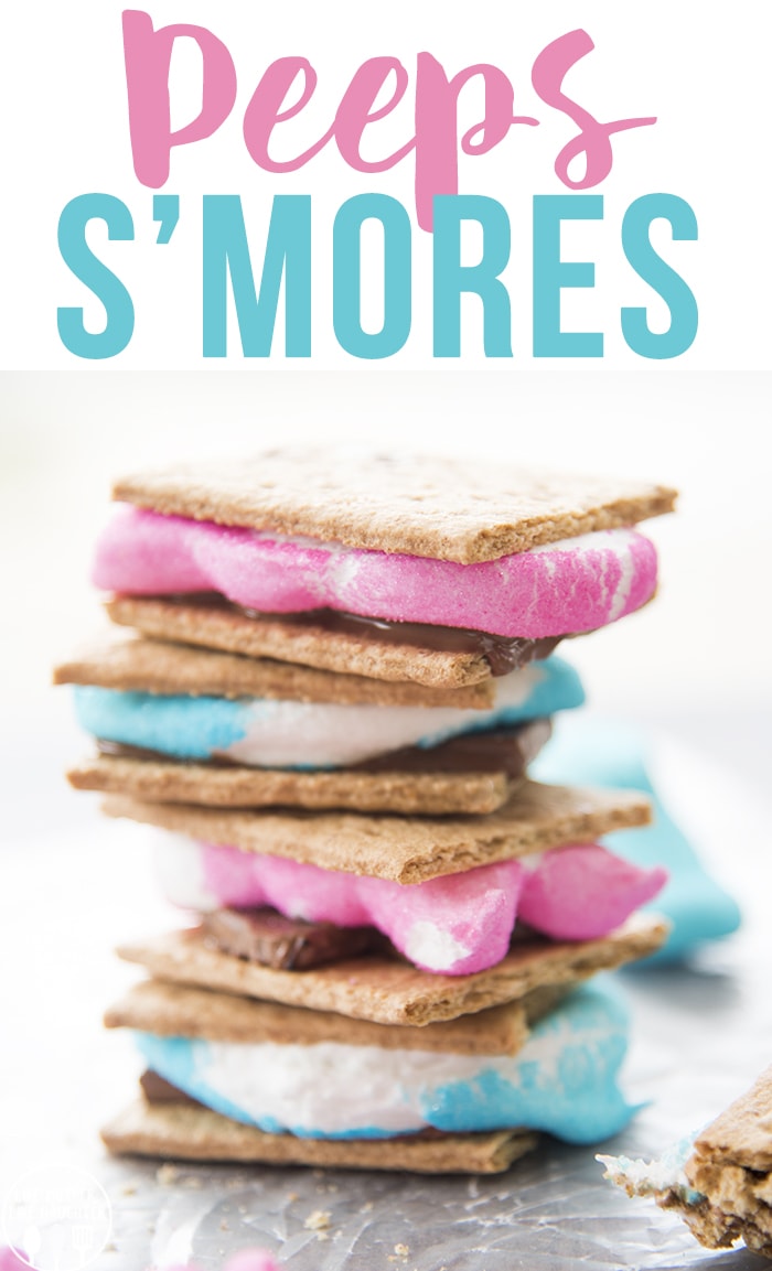 Peeps smores are a fun indoor s'more made with Peeps instead of traditional marshmallows!