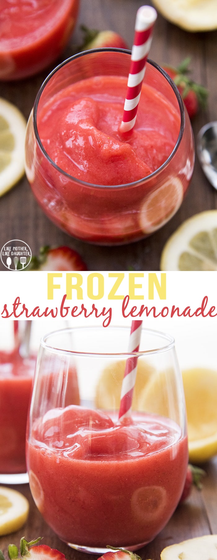Frozen Strawberry Lemonade is the perfect sweet and tangy cold treat to help you stay cool this summer!