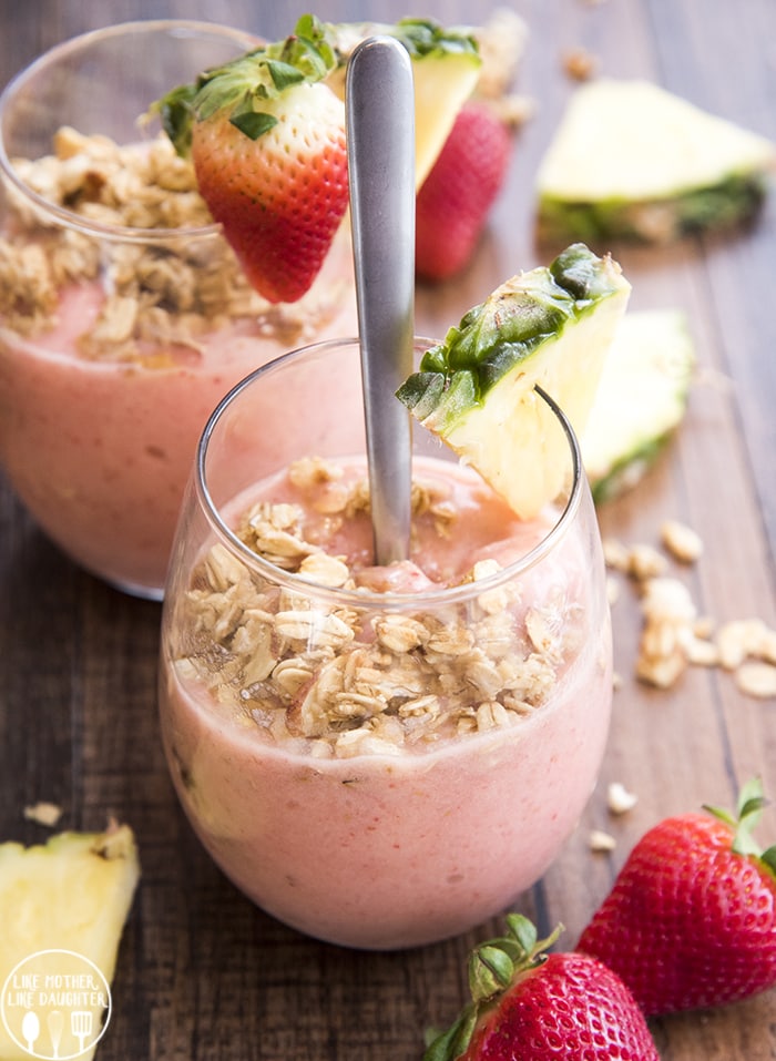 Strawberry Pineapple Breakfast smoothies are the best way to start the day