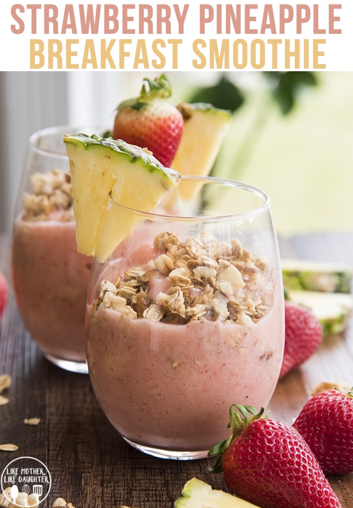 This Strawberry Pineapple smoothie is an easy smoothie with only 5 ingredients, that is the perfect way to start your day!