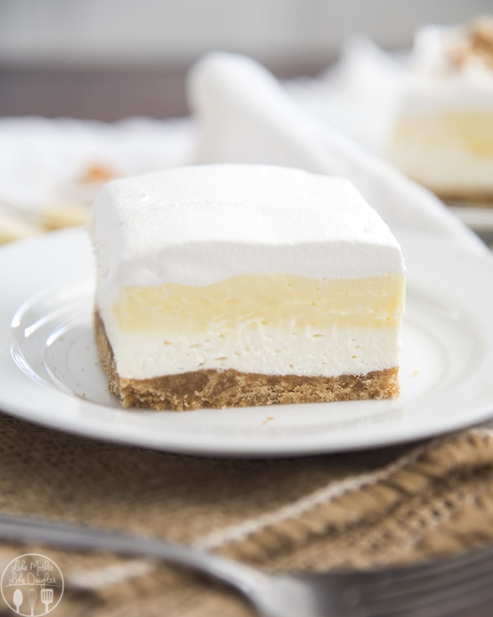 A delicious banana cream dessert with 4 delicious layers! 