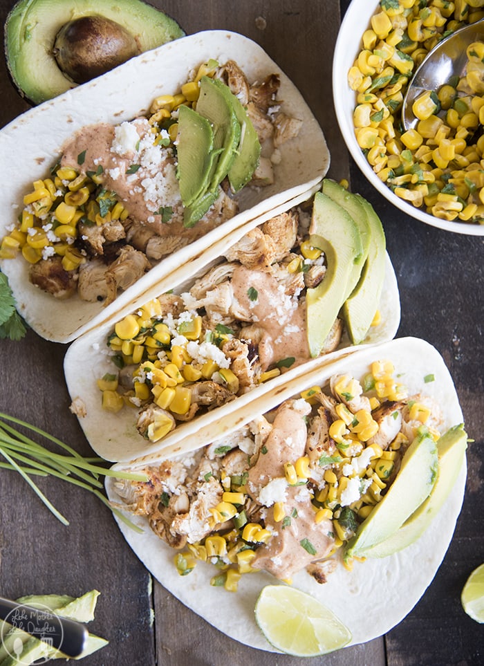 Mexican Corn and Chicken Tacos