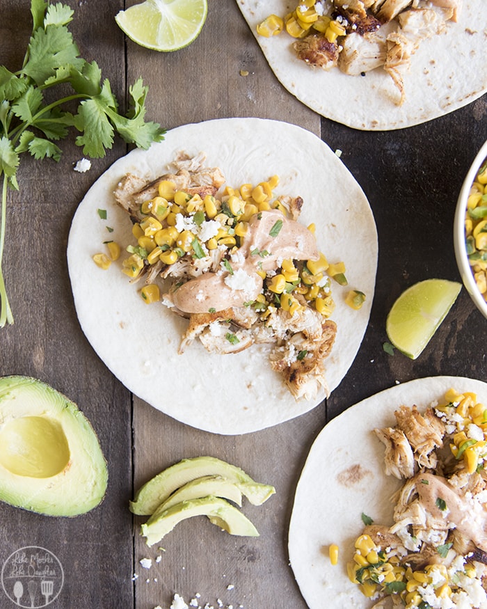 Mexican Corn and Chicken Tacos