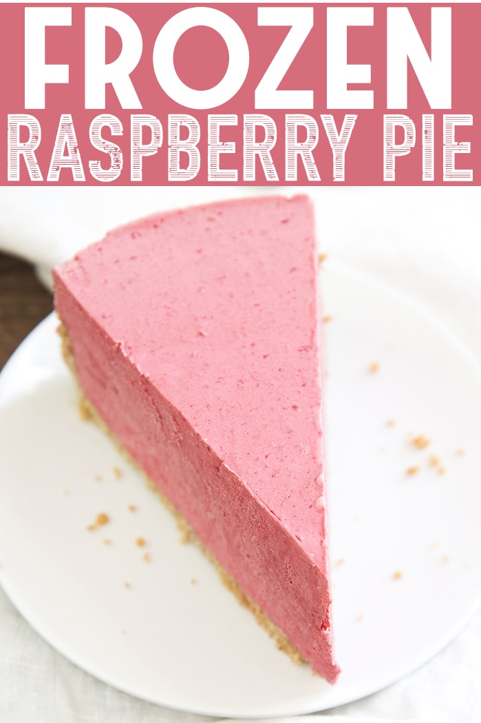 This frozen raspberry pie is the perfect cold summer dessert! Its creamy, refreshing and bursting with a delicious raspberry flavor!