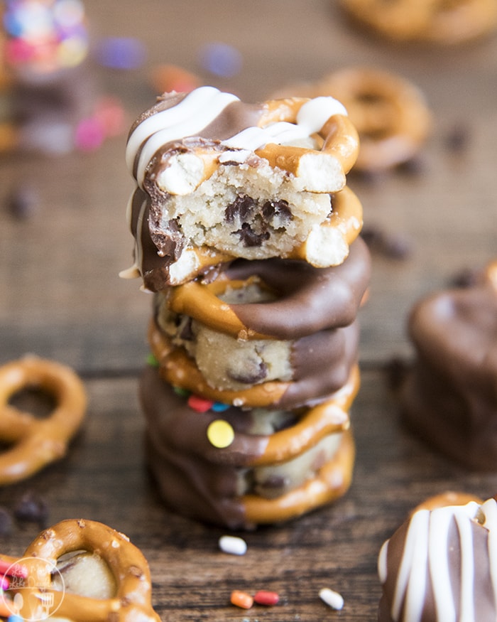 Cookie Dough Pretzels are the perfect bite sized treat!