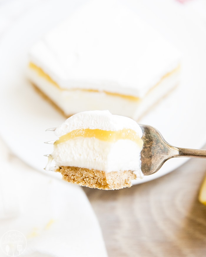 No Bake Lemon Cheesecake Bars with Lemon Curd