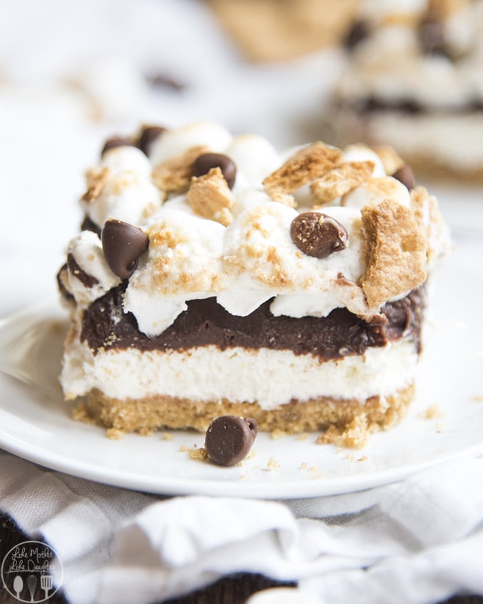 S'mores Cheesecake Bars (No Bake) – Like Mother, Like Daughter