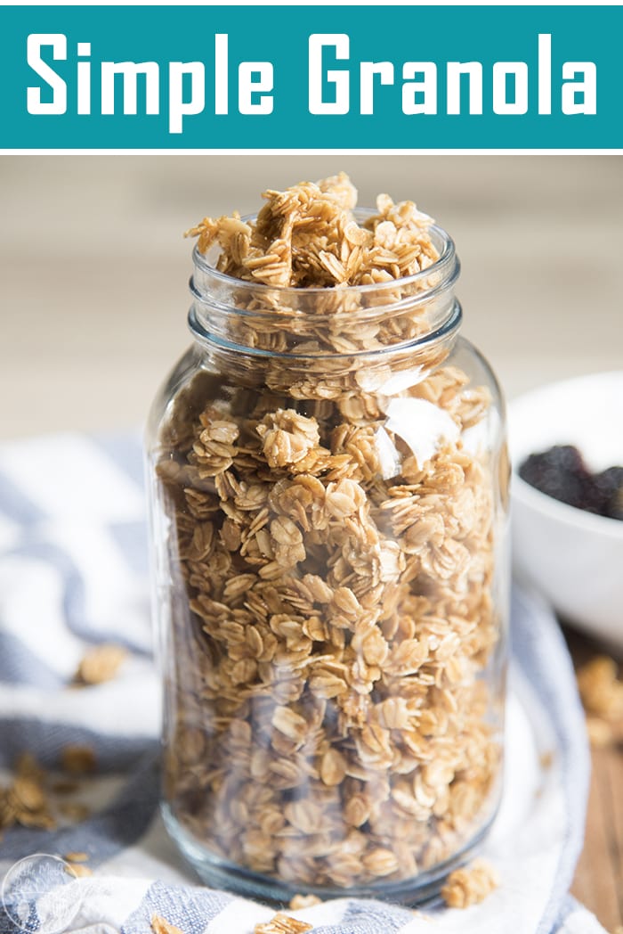 A mason jar of homemade granola.