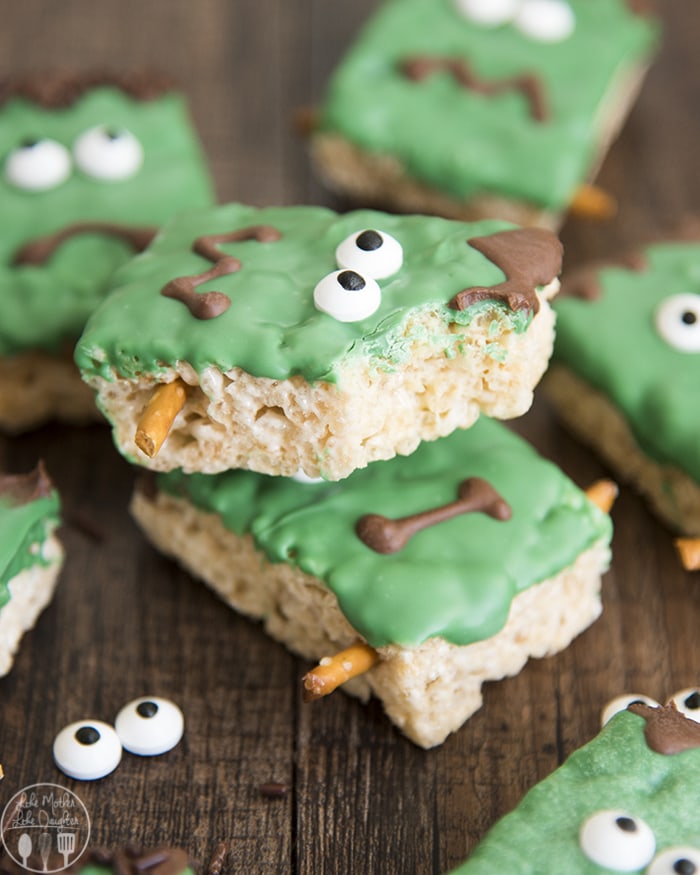 Frankenstein Treats with Rice Krispie Treats