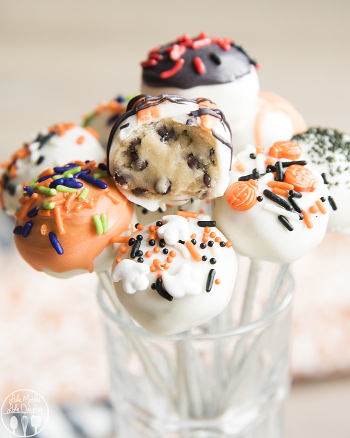 Cookie Dough Balls dipped in white chocolate