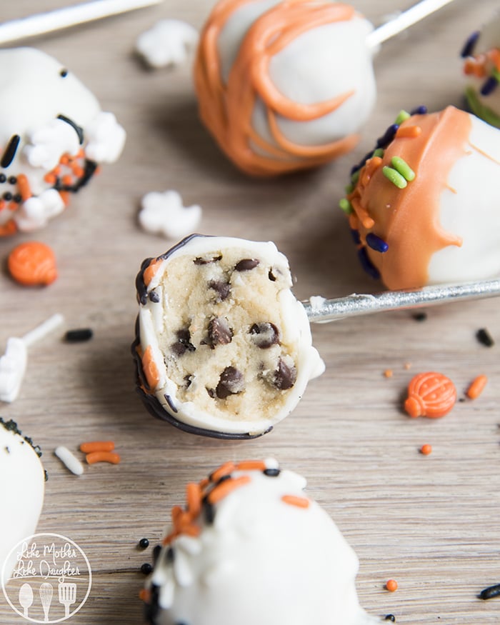 Halloween Cookie Dough on a stick