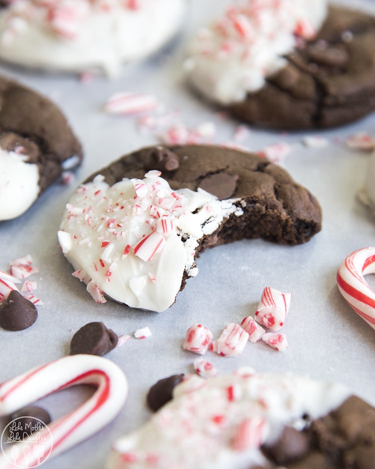 White Chocolate Peppermint Chocolate Cookies