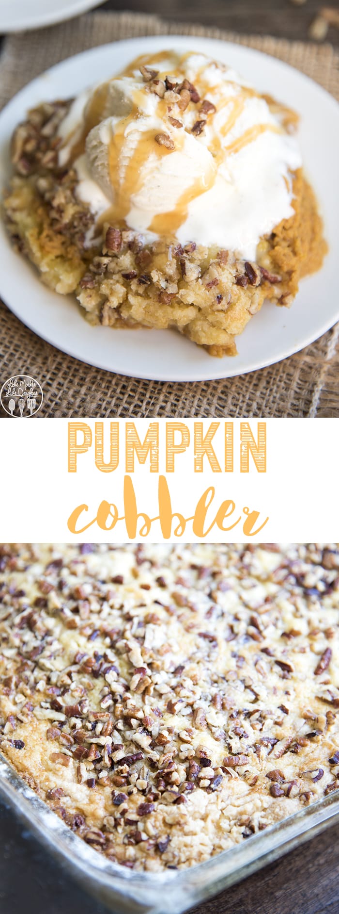 Pumpkin Cobbler is the perfect pumpkin dessert served warm with a big scoop of vanilla ice cream!