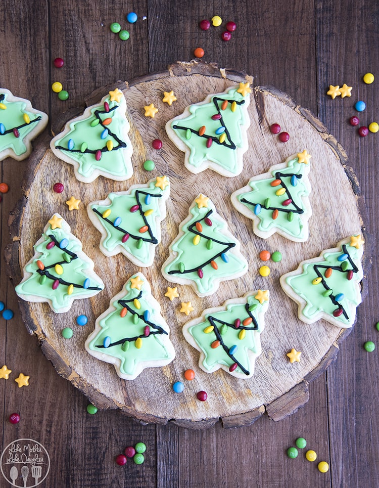 Christmas Tree Cookies with vanilla frosting or royal icing