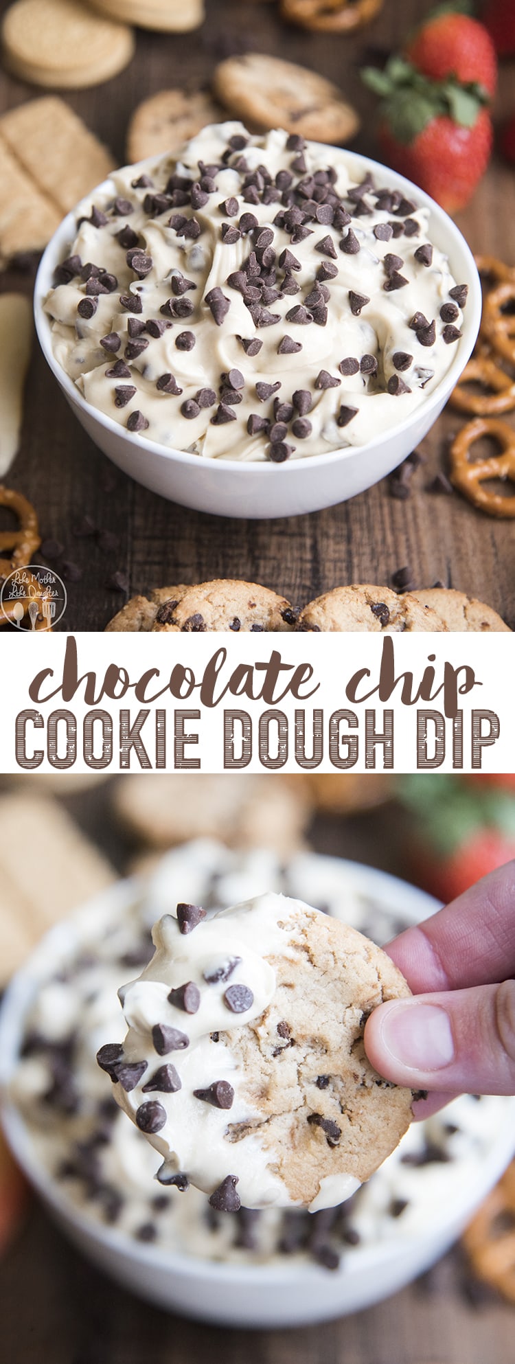 Everyone will love this chocolate chip cookie dough dip! It's a delicious and easy dip that has the great taste of cookie dough, perfect for a party!