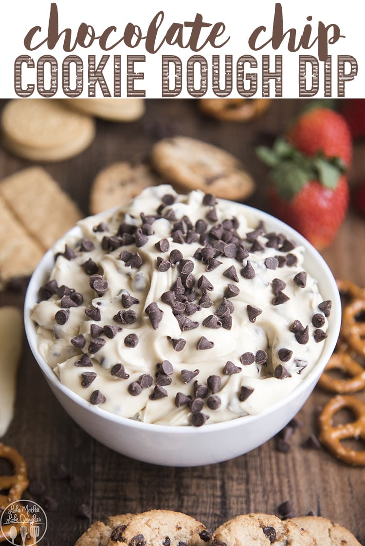 Everyone will love this chocolate chip cookie dough dip! It's a delicious and easy dip that has the great taste of cookie dough, perfect for a party!