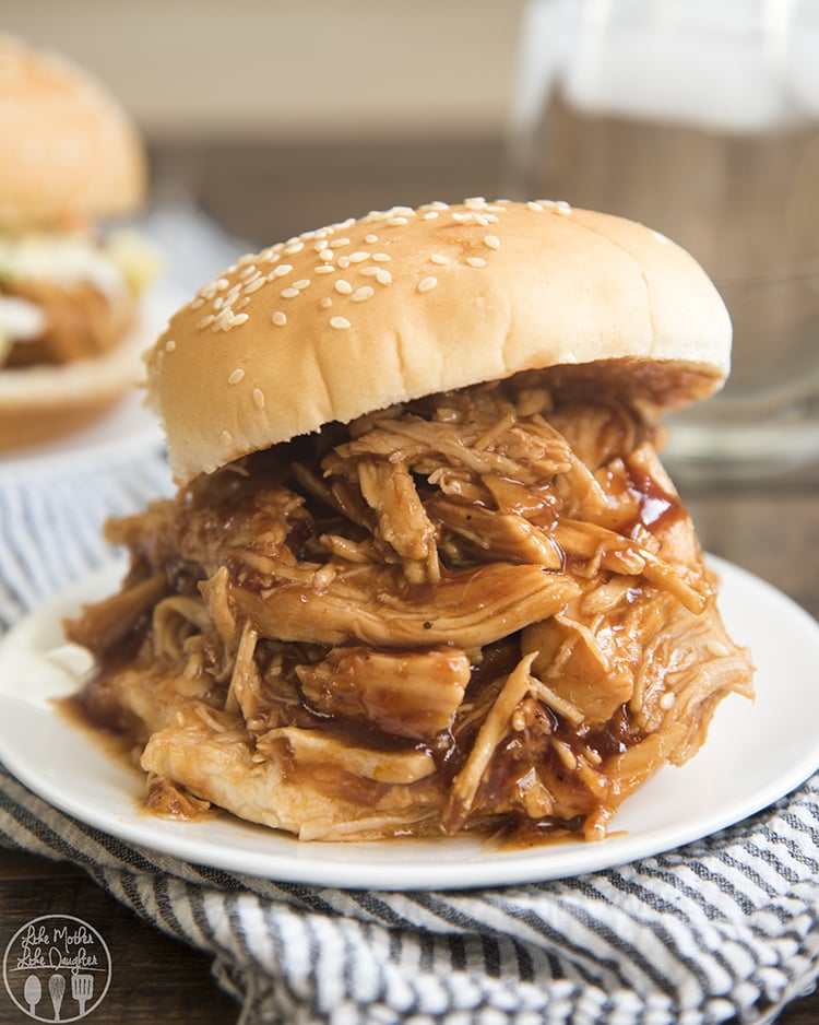 This bbq pulled chicken slow cooker is the best weeknight dinner!