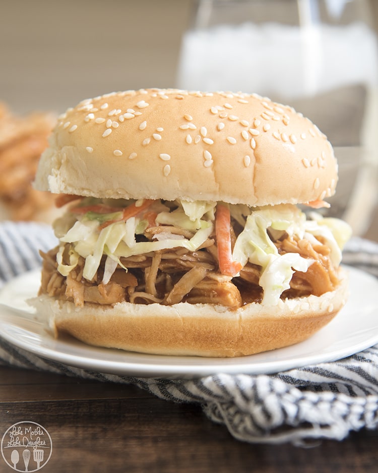 This bbq pulled chicken crock pot is so tasty and easy!