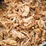 A pile of shredded bbq chicken.