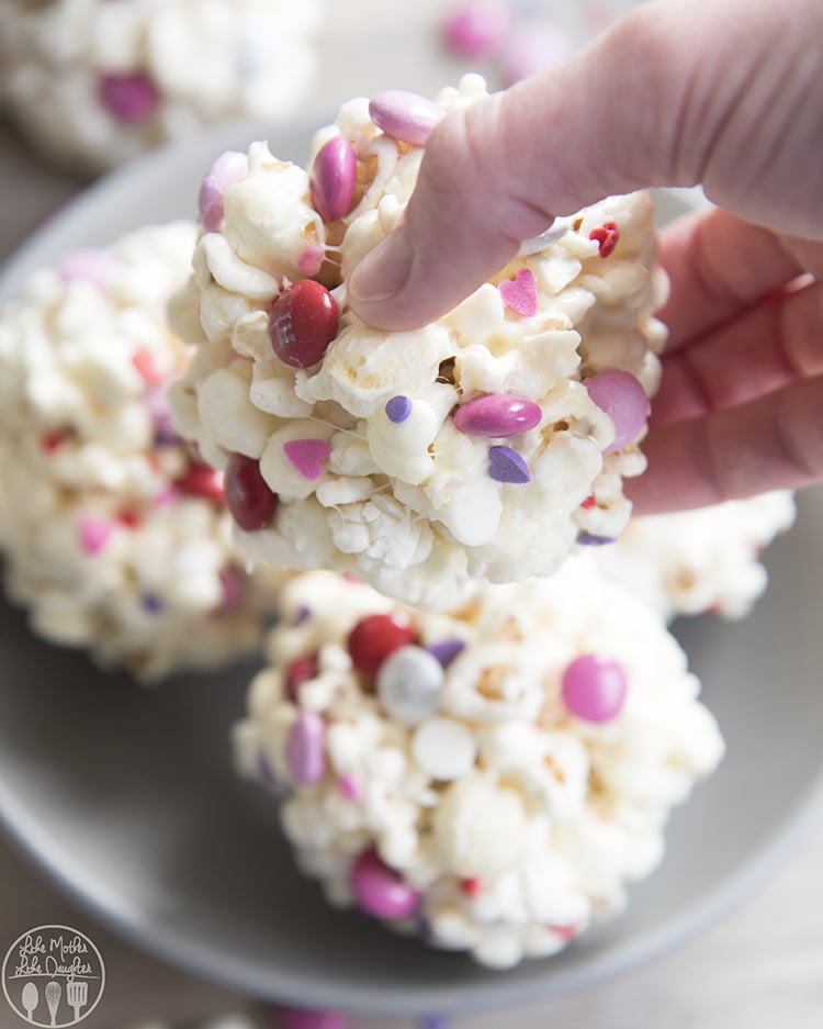 Valentine's Day Marshmallow Popcorn Balls