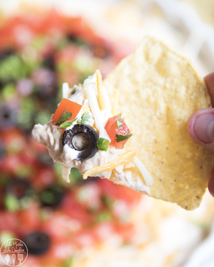 Layered taco dip with no beans