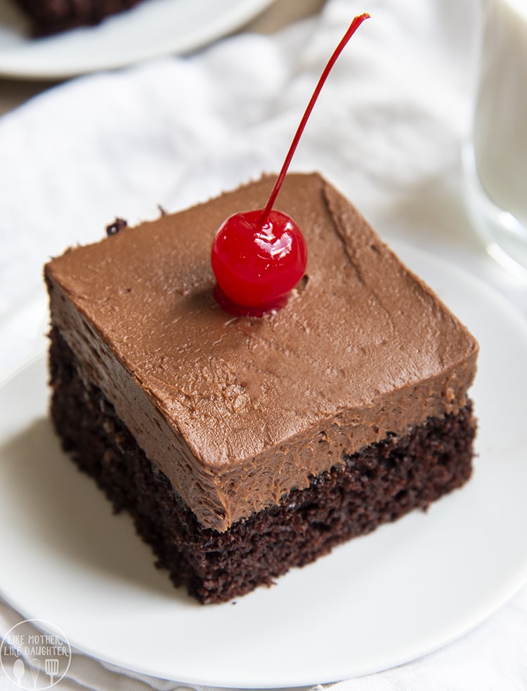 The Best Chocolate Cake - so moist, fudge, and delicious