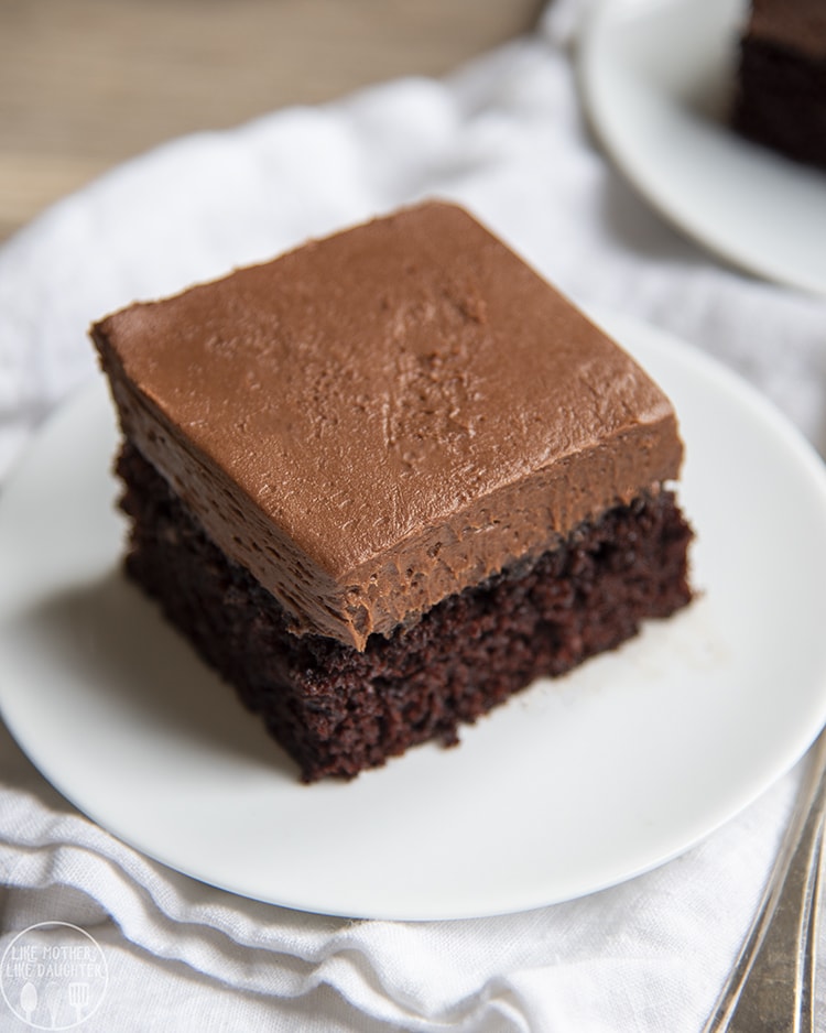 Chocolate Cake on a white plate for the perfect chocolate dessert